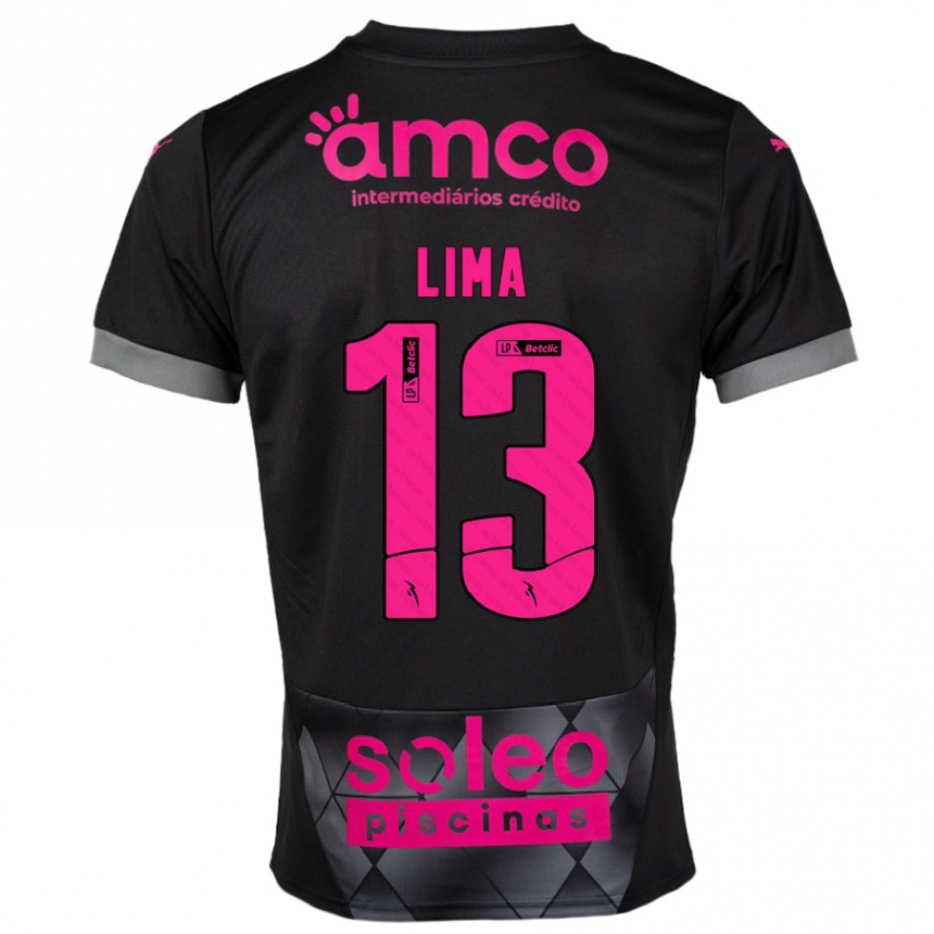 Vaikiškas Aline Lima #13 Juoda Rožinė Išvykos Marškinėliai 2024/25 T-Shirt