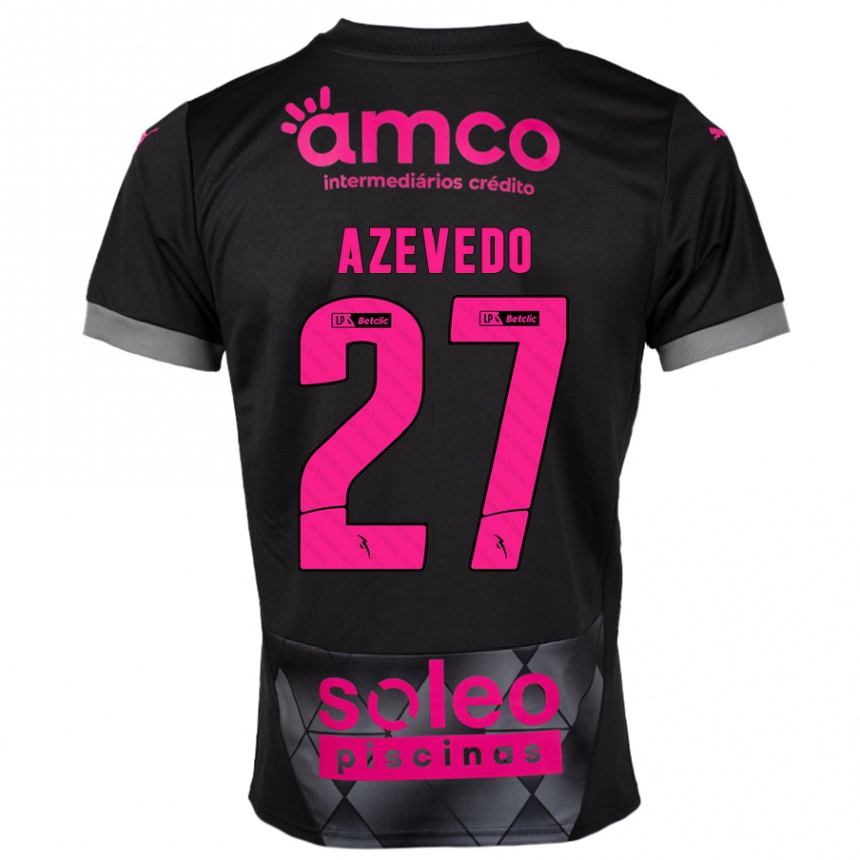 Vaikiškas Mariana Azevedo #27 Juoda Rožinė Išvykos Marškinėliai 2024/25 T-Shirt