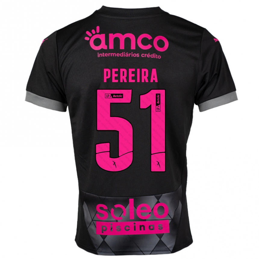 Vaikiškas Evy Pereira #51 Juoda Rožinė Išvykos Marškinėliai 2024/25 T-Shirt