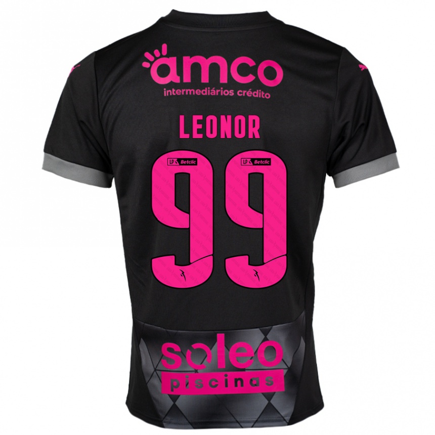 Vaikiškas Maria Leonor #99 Juoda Rožinė Išvykos Marškinėliai 2024/25 T-Shirt