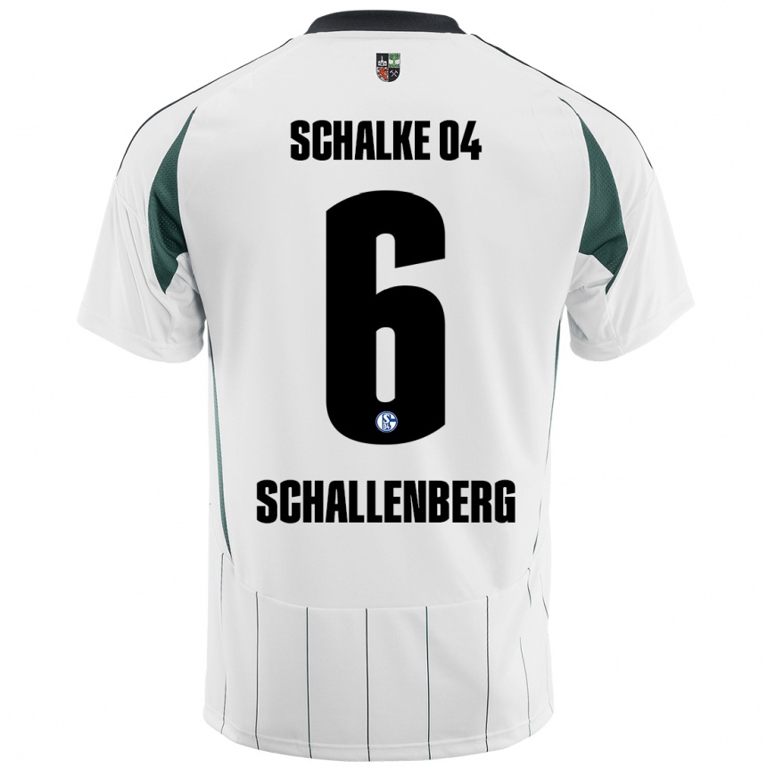 Vaikiškas Ron Schallenberg #6 Balta Žalia Išvykos Marškinėliai 2024/25 T-Shirt