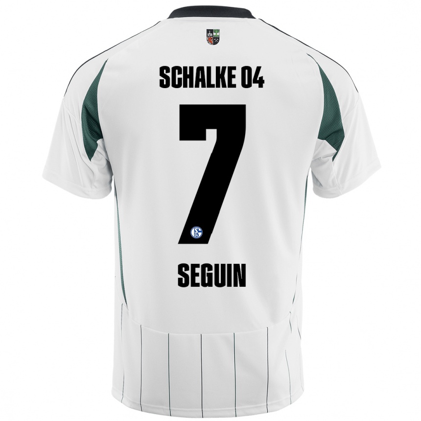 Vaikiškas Paul Seguin #7 Balta Žalia Išvykos Marškinėliai 2024/25 T-Shirt