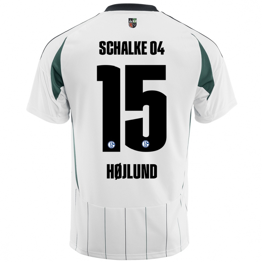 Vaikiškas Emil Højlund #15 Balta Žalia Išvykos Marškinėliai 2024/25 T-Shirt