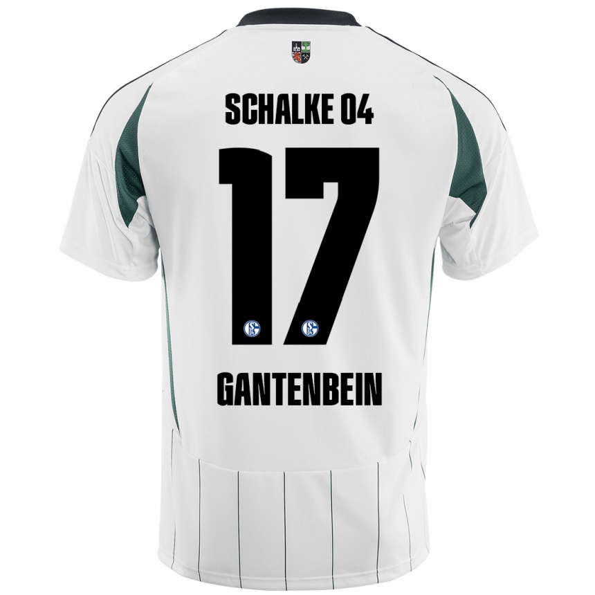 Vaikiškas Adrian Gantenbein #17 Balta Žalia Išvykos Marškinėliai 2024/25 T-Shirt