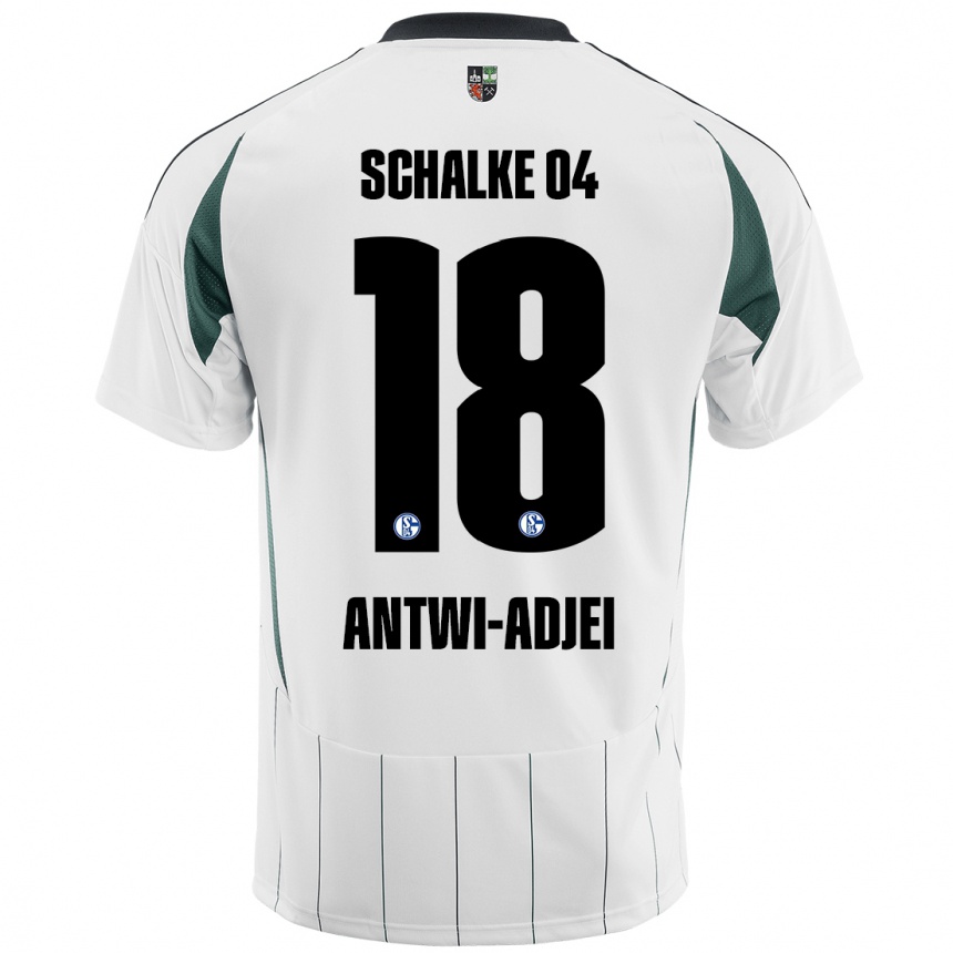 Vaikiškas Christopher Antwi-Adjei #18 Balta Žalia Išvykos Marškinėliai 2024/25 T-Shirt