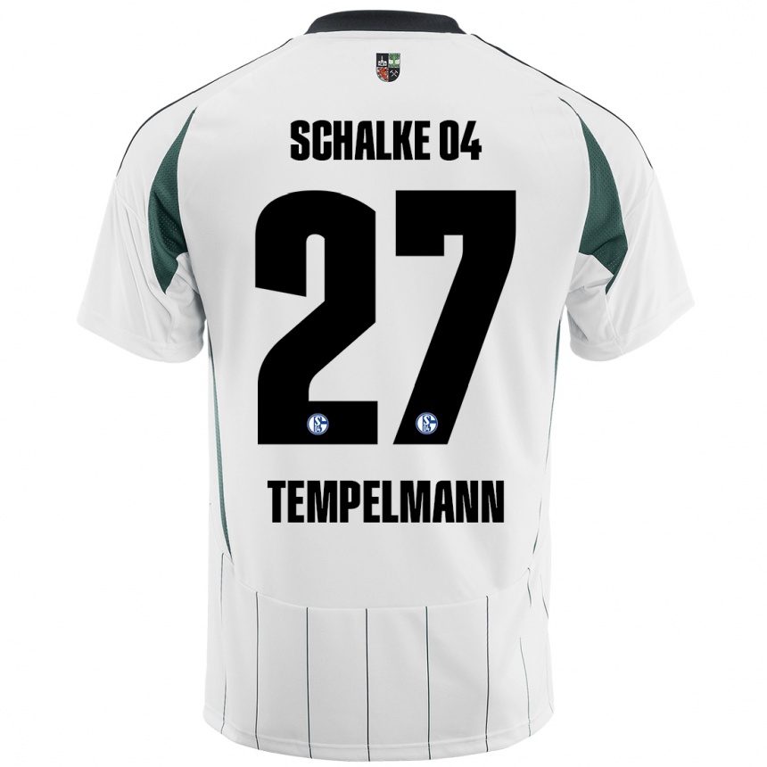 Vaikiškas Lino Tempelmann #27 Balta Žalia Išvykos Marškinėliai 2024/25 T-Shirt