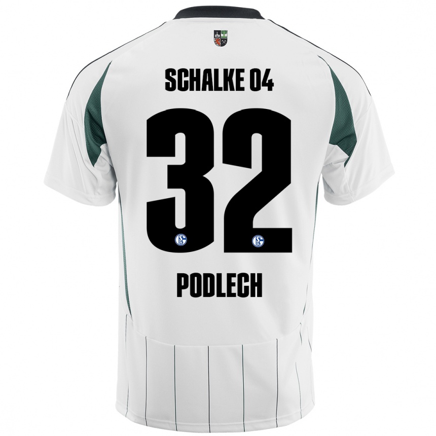 Vaikiškas Luca Podlech #32 Balta Žalia Išvykos Marškinėliai 2024/25 T-Shirt