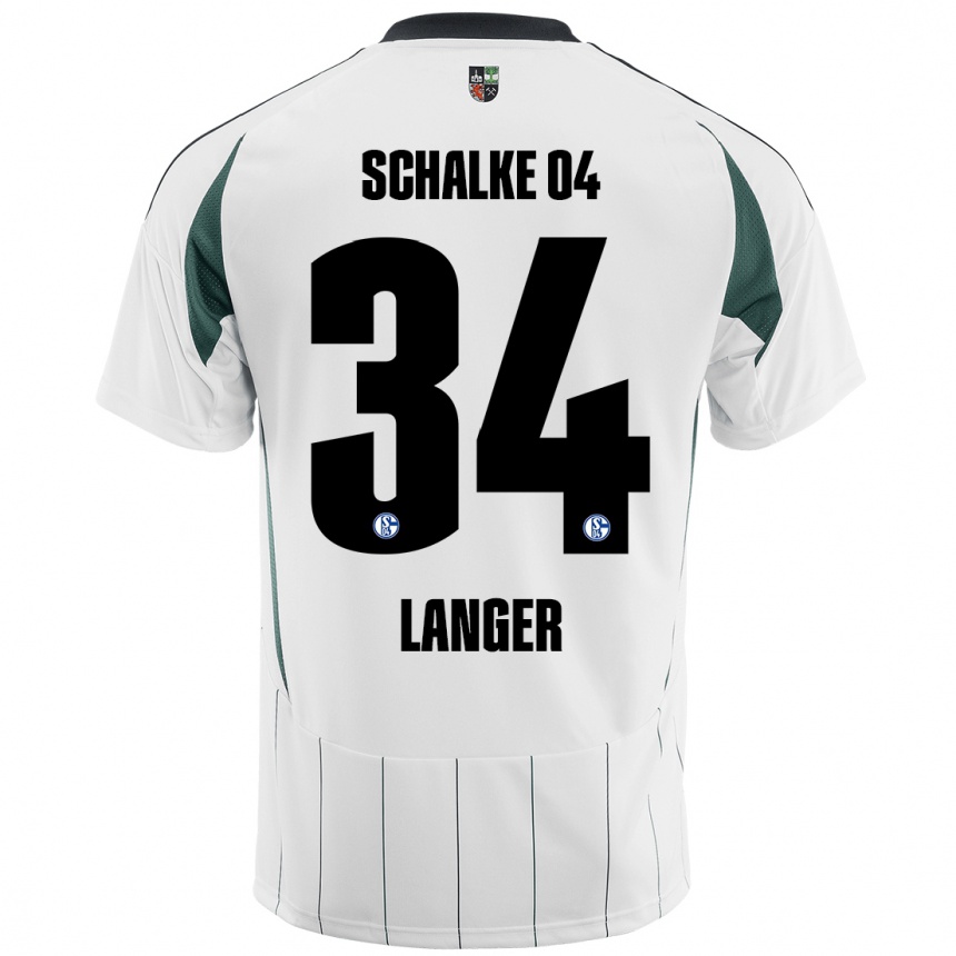 Vaikiškas Michael Langer #34 Balta Žalia Išvykos Marškinėliai 2024/25 T-Shirt