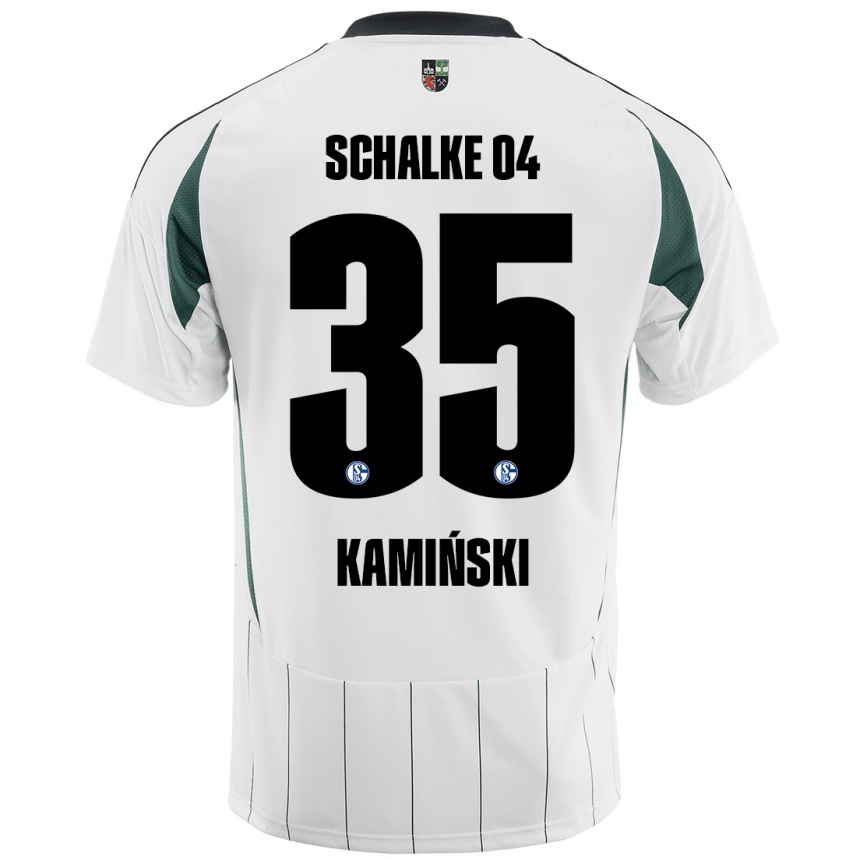 Vaikiškas Marcin Kaminski #35 Balta Žalia Išvykos Marškinėliai 2024/25 T-Shirt