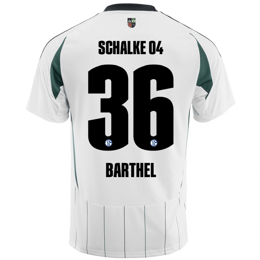 Vaikiškas Niklas Barthel #36 Balta Žalia Išvykos Marškinėliai 2024/25 T-Shirt