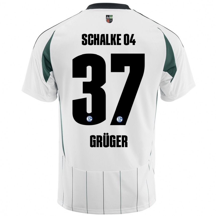 Vaikiškas Max Grüger #37 Balta Žalia Išvykos Marškinėliai 2024/25 T-Shirt