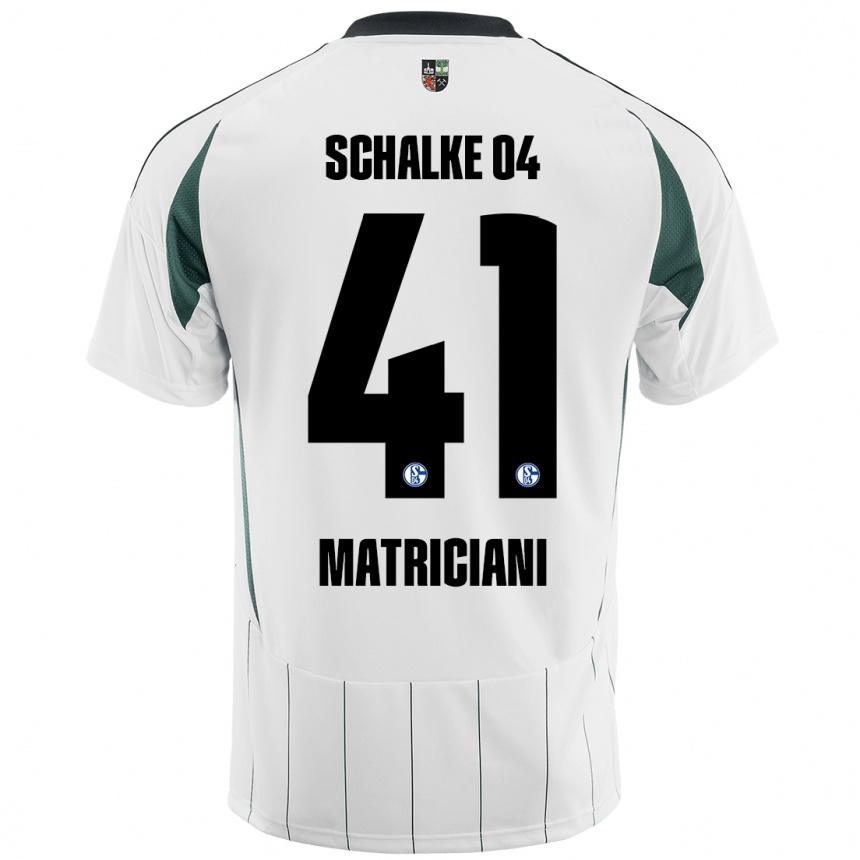 Vaikiškas Henning Matriciani #41 Balta Žalia Išvykos Marškinėliai 2024/25 T-Shirt