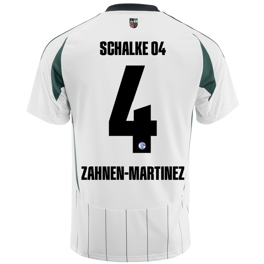 Vaikiškas Pablo Zahnen-Martinez #4 Balta Žalia Išvykos Marškinėliai 2024/25 T-Shirt