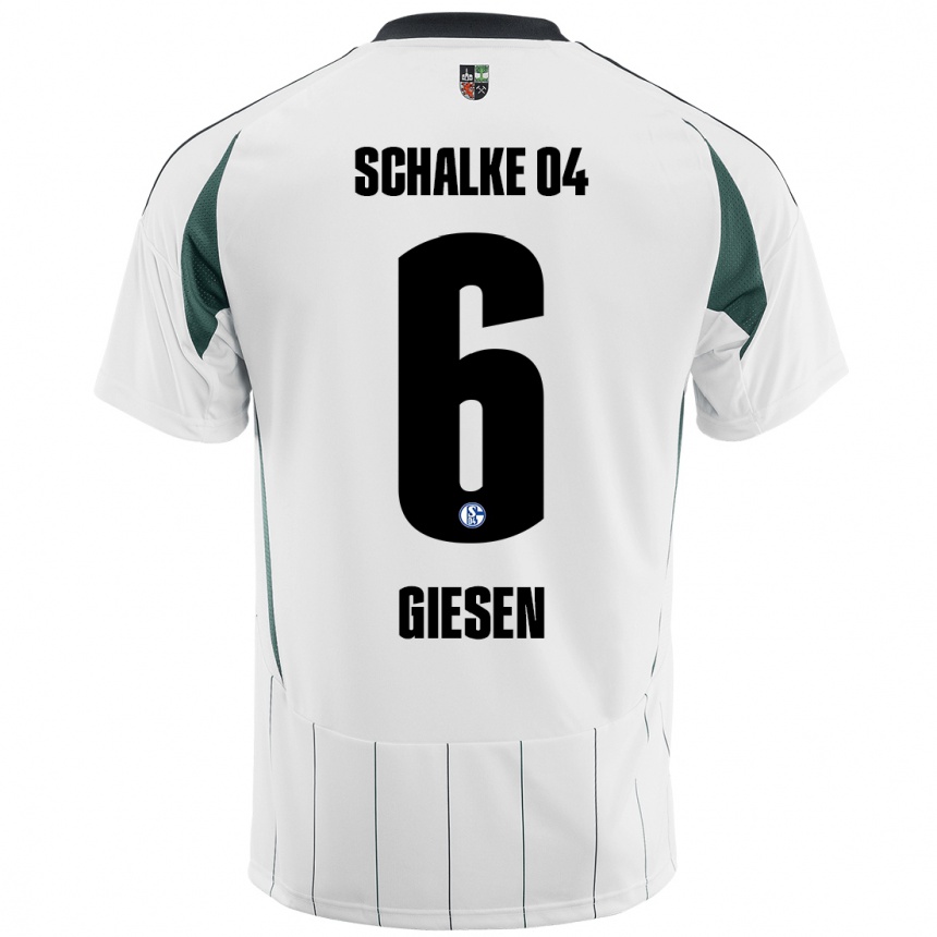 Vaikiškas Tim Giesen #6 Balta Žalia Išvykos Marškinėliai 2024/25 T-Shirt