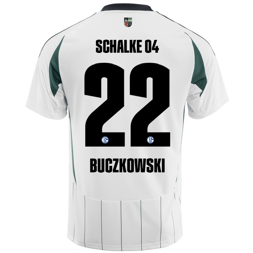 Vaikiškas Philip Buczkowski #22 Balta Žalia Išvykos Marškinėliai 2024/25 T-Shirt