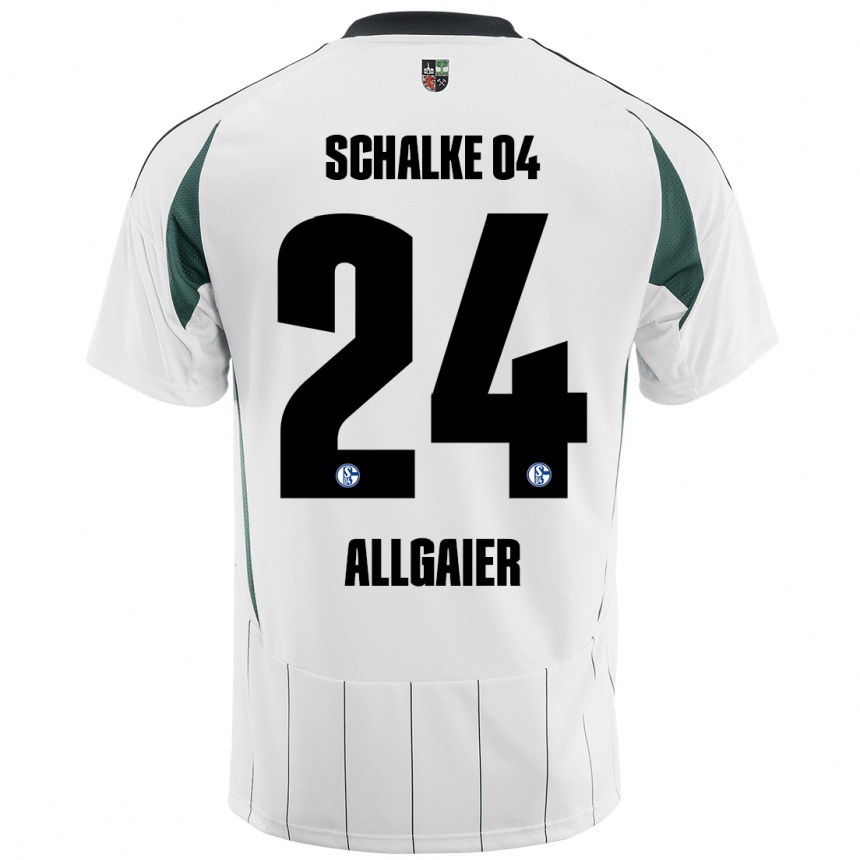 Vaikiškas Felix Allgaier #24 Balta Žalia Išvykos Marškinėliai 2024/25 T-Shirt