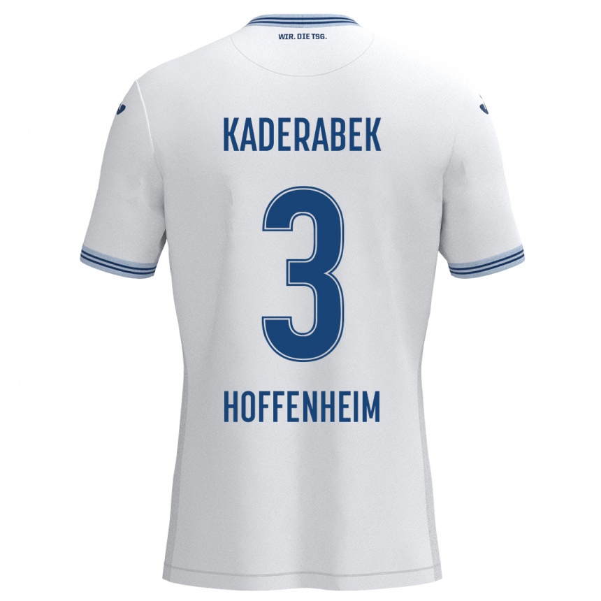 Vaikiškas Pavel Kaderabek #3 Balta Mėlyna Išvykos Marškinėliai 2024/25 T-Shirt