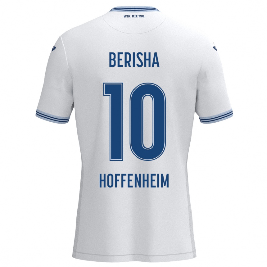 Vaikiškas Mergim Berisha #10 Balta Mėlyna Išvykos Marškinėliai 2024/25 T-Shirt