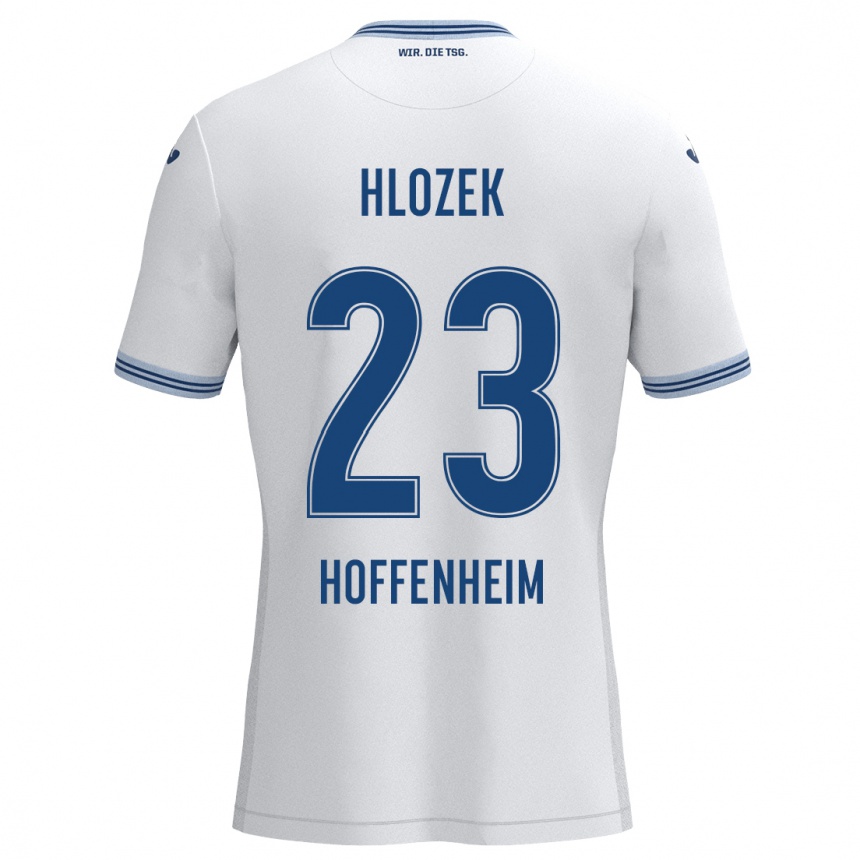 Vaikiškas Adam Hlozek #23 Balta Mėlyna Išvykos Marškinėliai 2024/25 T-Shirt