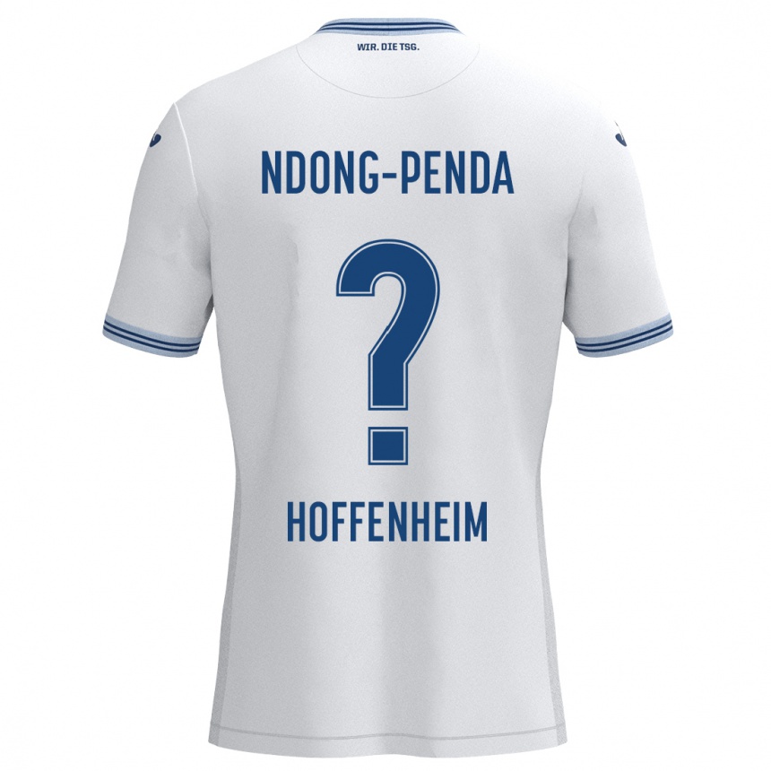 Vaikiškas Maxime Ndong-Penda #0 Balta Mėlyna Išvykos Marškinėliai 2024/25 T-Shirt