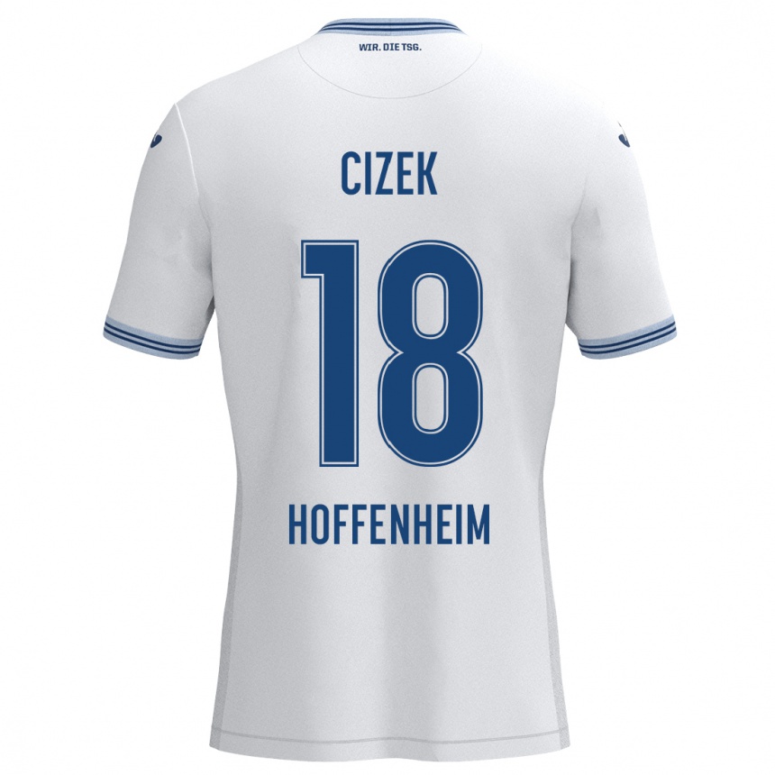 Vaikiškas Krystof Cizek #18 Balta Mėlyna Išvykos Marškinėliai 2024/25 T-Shirt