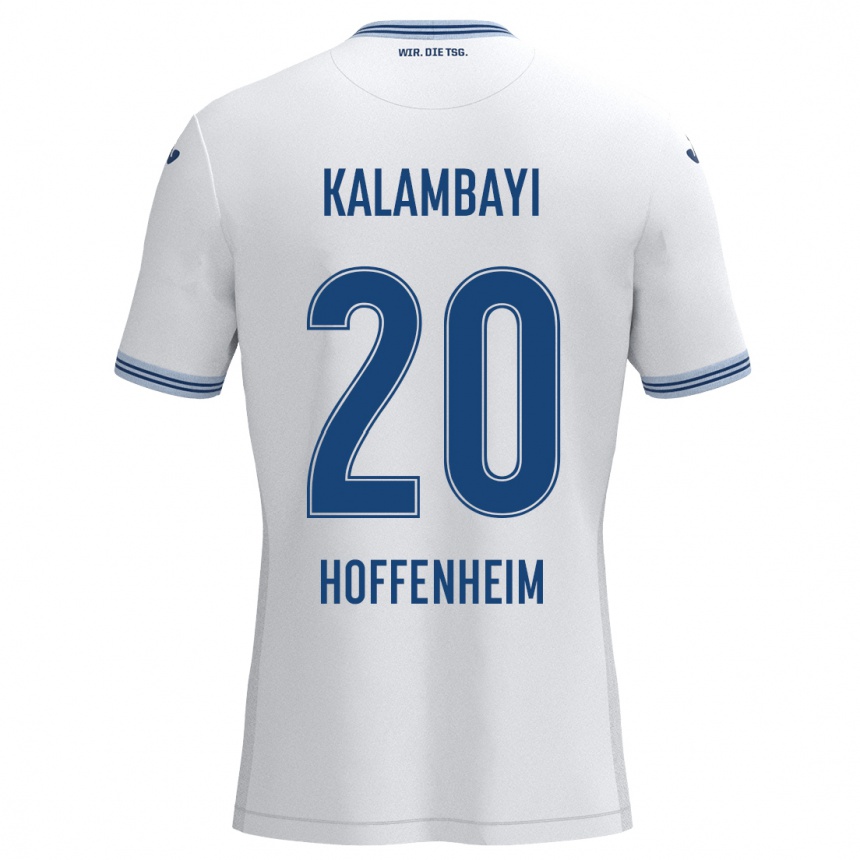 Vaikiškas Simon Kalambayi #20 Balta Mėlyna Išvykos Marškinėliai 2024/25 T-Shirt