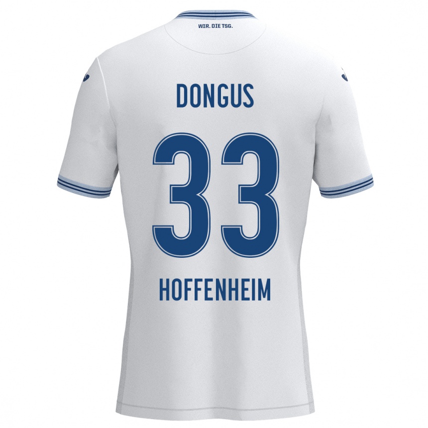 Vaikiškas Fabienne Dongus #33 Balta Mėlyna Išvykos Marškinėliai 2024/25 T-Shirt