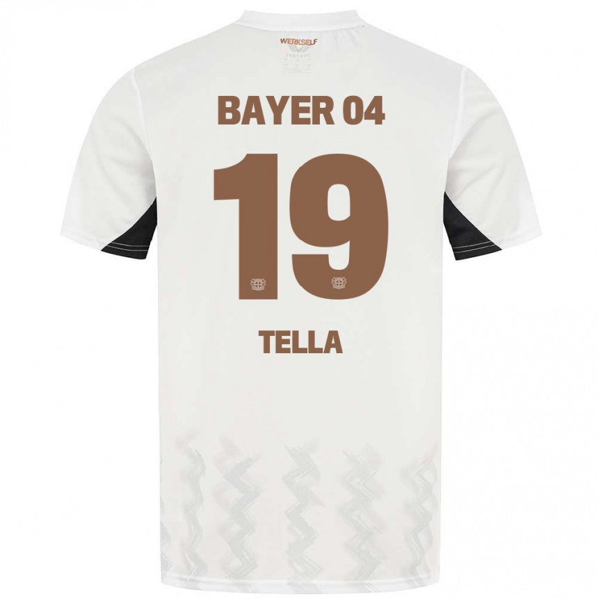 Vaikiškas Nathan Tella #19 Balta Juoda Išvykos Marškinėliai 2024/25 T-Shirt