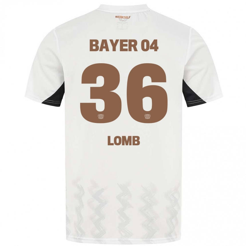 Vaikiškas Niklas Lomb #36 Balta Juoda Išvykos Marškinėliai 2024/25 T-Shirt