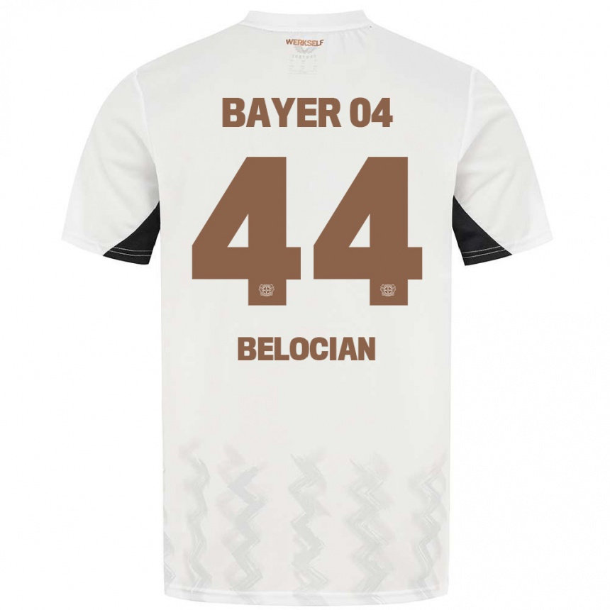 Vaikiškas Jeanuël Belocian #44 Balta Juoda Išvykos Marškinėliai 2024/25 T-Shirt