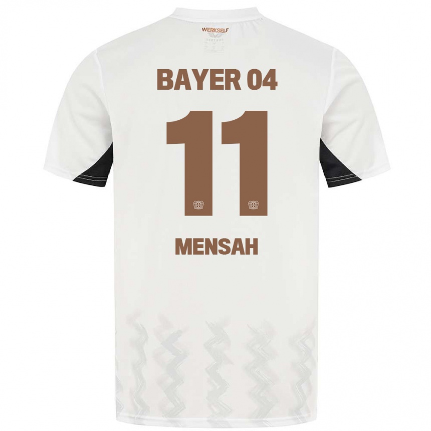 Vaikiškas Jeremiah Mensah #11 Balta Juoda Išvykos Marškinėliai 2024/25 T-Shirt