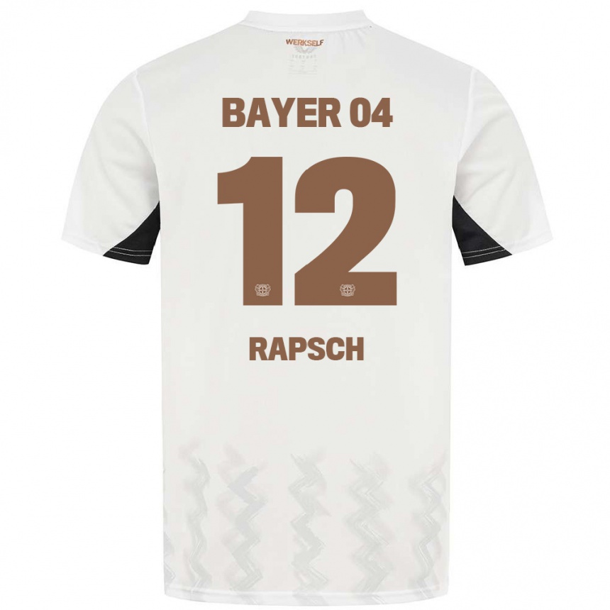 Vaikiškas Simeon Rapsch #12 Balta Juoda Išvykos Marškinėliai 2024/25 T-Shirt