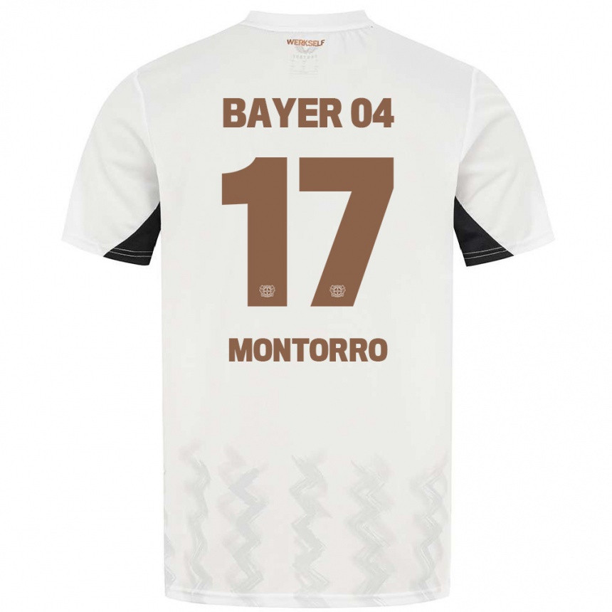 Vaikiškas Josuè Montorro #17 Balta Juoda Išvykos Marškinėliai 2024/25 T-Shirt