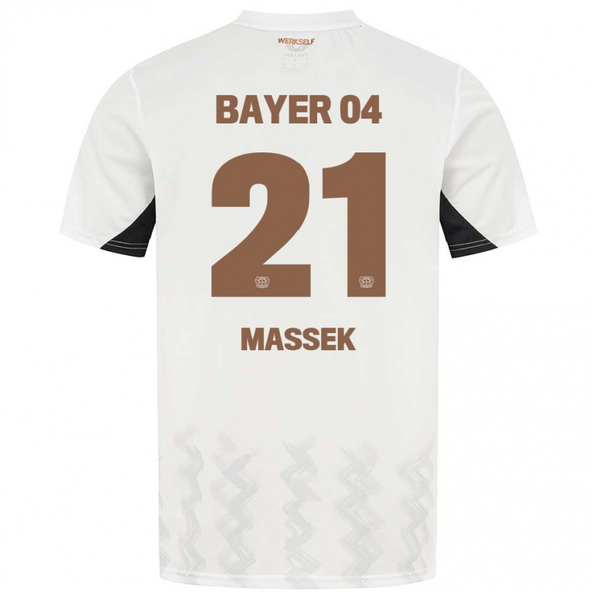 Vaikiškas Ivan Massek #21 Balta Juoda Išvykos Marškinėliai 2024/25 T-Shirt