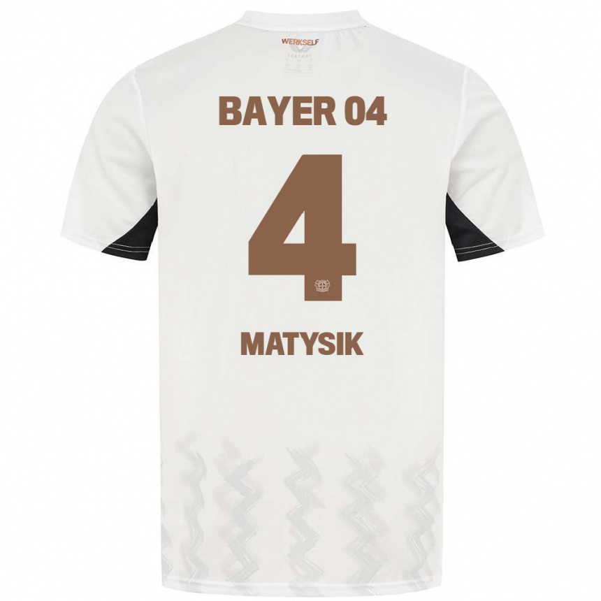 Vaikiškas Sylwia Matysik #4 Balta Juoda Išvykos Marškinėliai 2024/25 T-Shirt