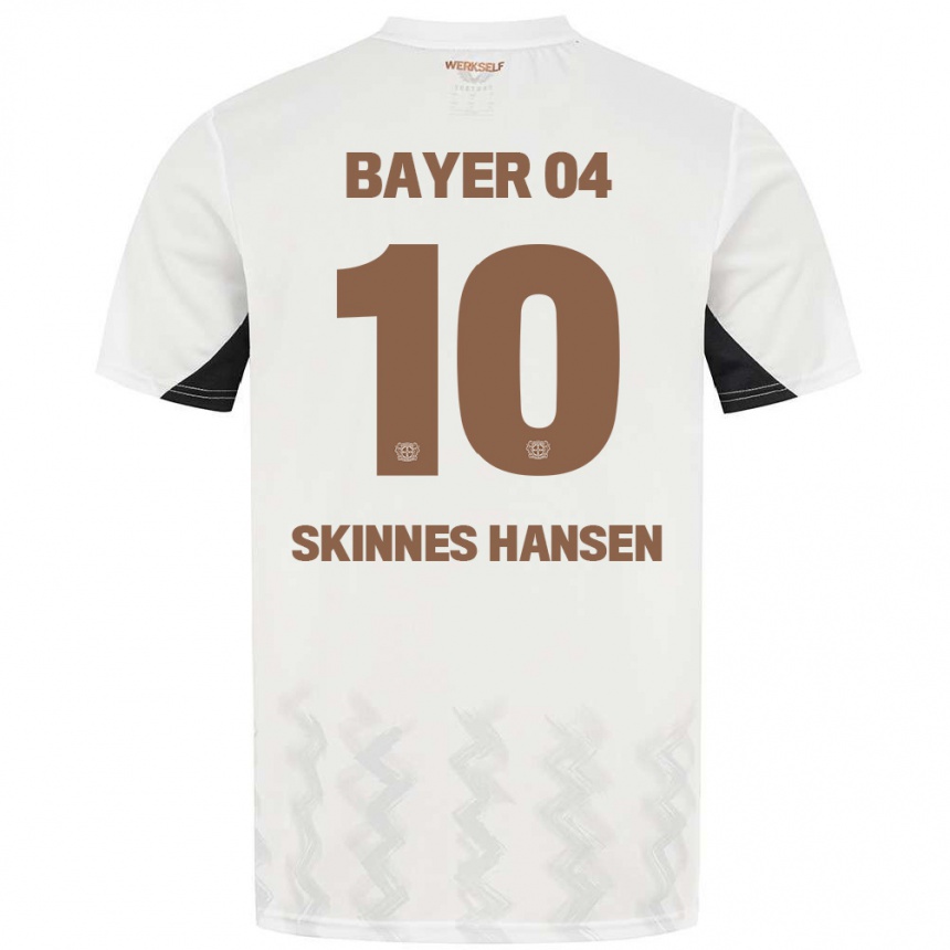 Vaikiškas Synne Skinnes Hansen #10 Balta Juoda Išvykos Marškinėliai 2024/25 T-Shirt