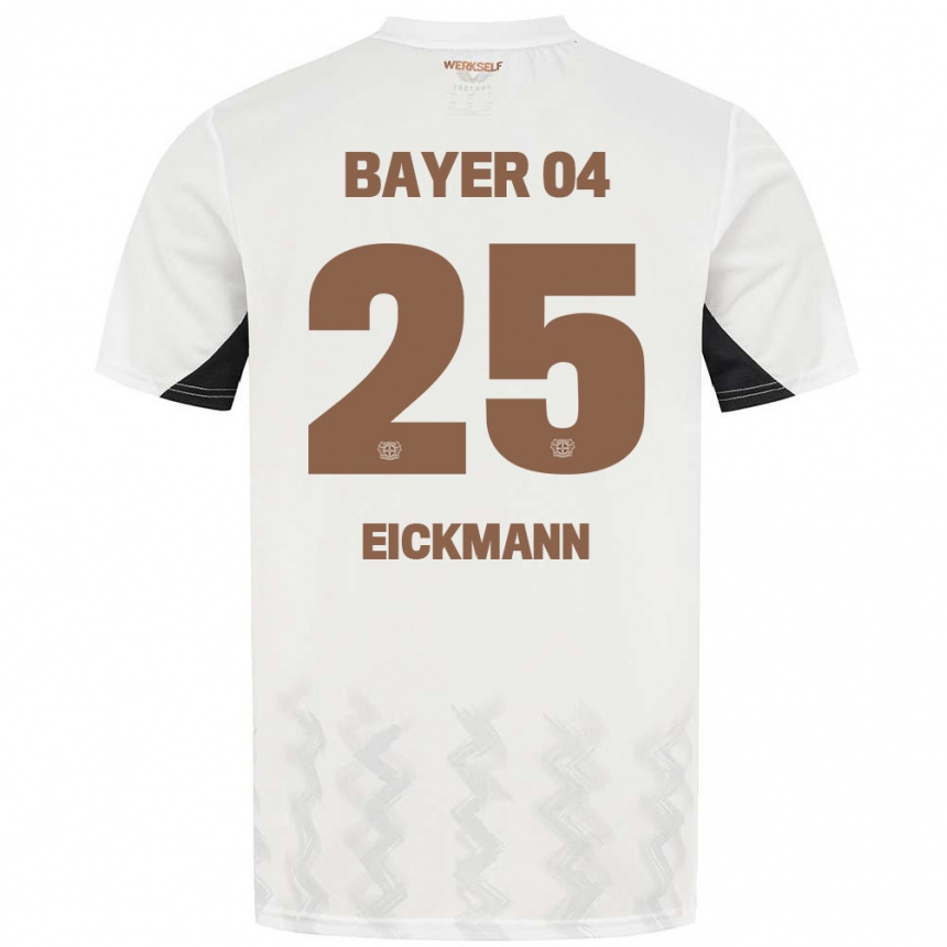 Vaikiškas Mia Eickmann #25 Balta Juoda Išvykos Marškinėliai 2024/25 T-Shirt