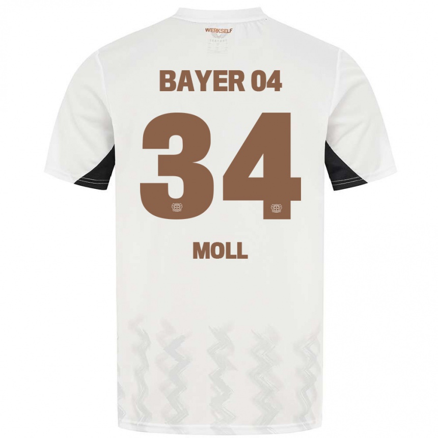 Vaikiškas Anne Moll #34 Balta Juoda Išvykos Marškinėliai 2024/25 T-Shirt