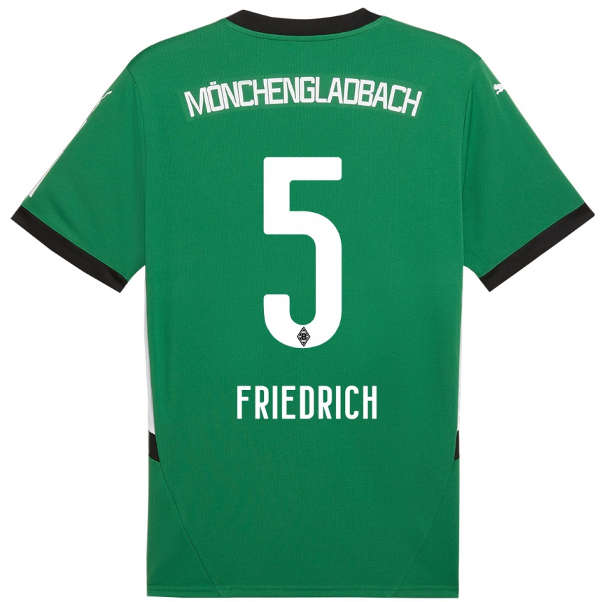 Vaikiškas Marvin Friedrich #5 Žalia Balta Išvykos Marškinėliai 2024/25 T-Shirt