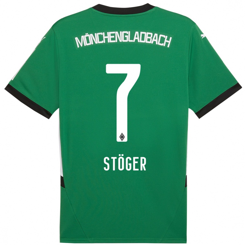 Vaikiškas Kevin Stöger #7 Žalia Balta Išvykos Marškinėliai 2024/25 T-Shirt