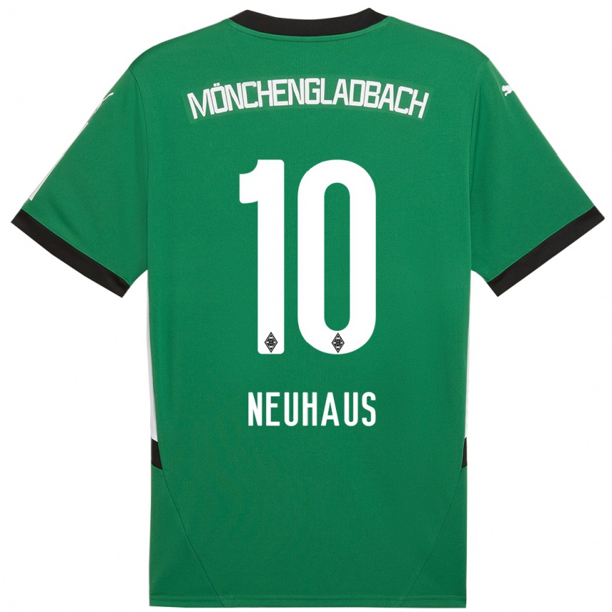 Vaikiškas Florian Neuhaus #10 Žalia Balta Išvykos Marškinėliai 2024/25 T-Shirt