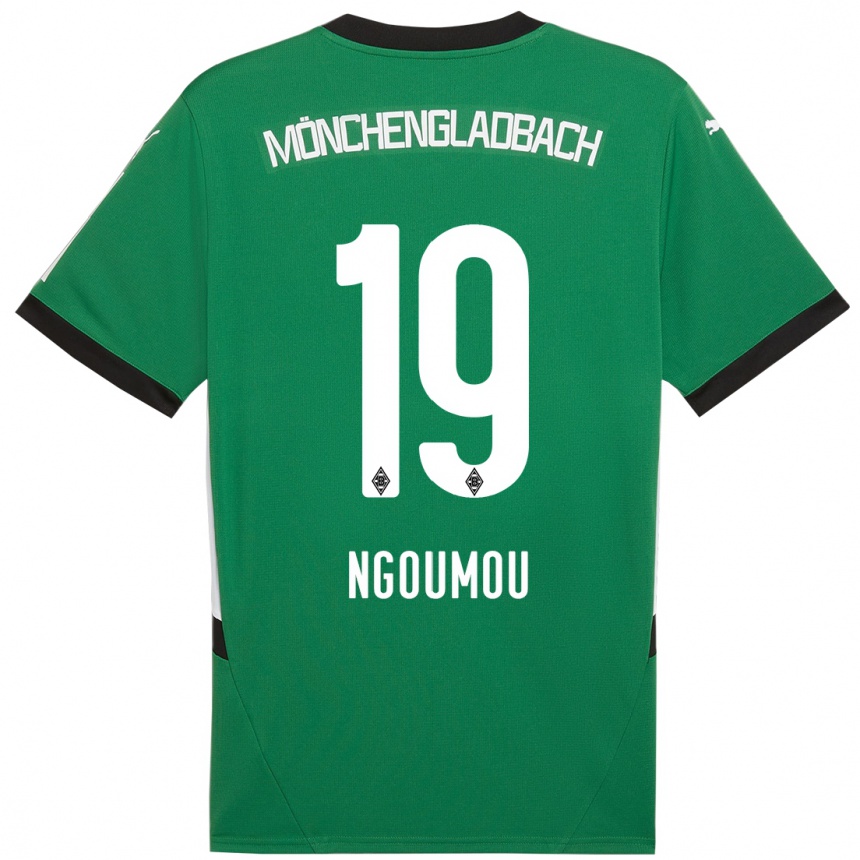 Vaikiškas Nathan Ngoumou #19 Žalia Balta Išvykos Marškinėliai 2024/25 T-Shirt