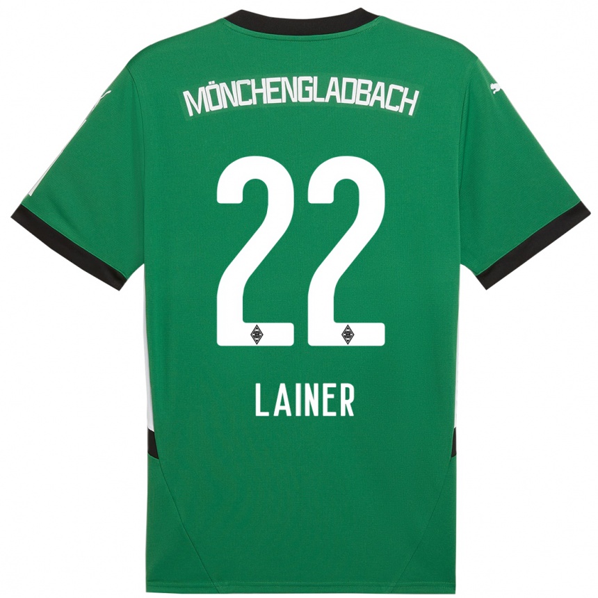 Vaikiškas Stefan Lainer #22 Žalia Balta Išvykos Marškinėliai 2024/25 T-Shirt