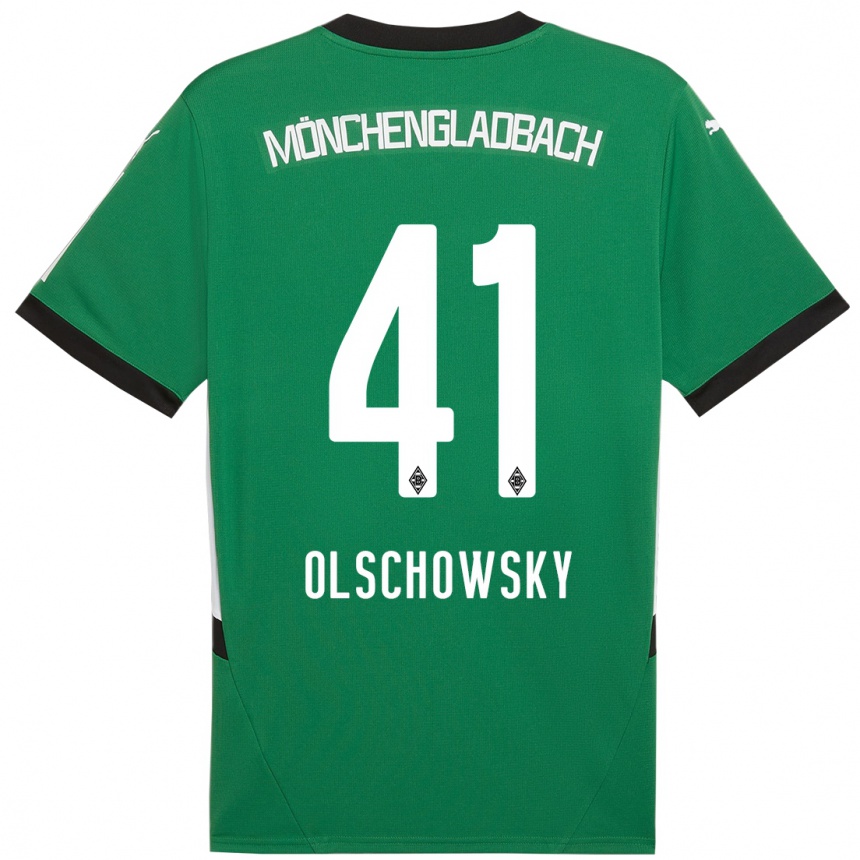 Vaikiškas Jan Olschowsky #41 Žalia Balta Išvykos Marškinėliai 2024/25 T-Shirt