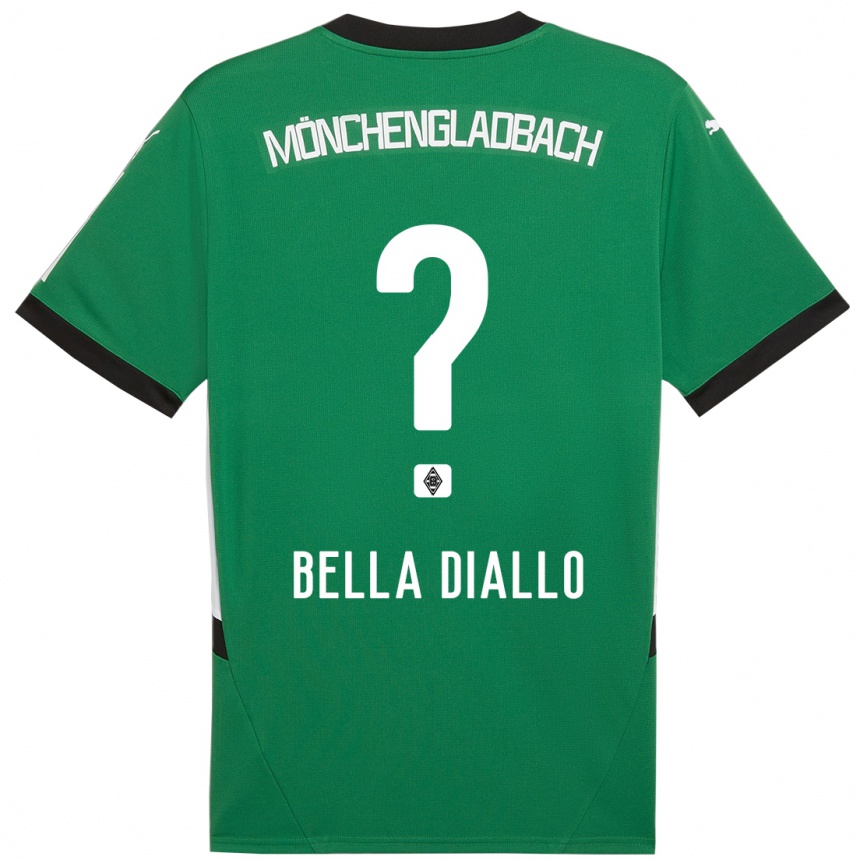 Vaikiškas Oumar Bella Diallo #0 Žalia Balta Išvykos Marškinėliai 2024/25 T-Shirt