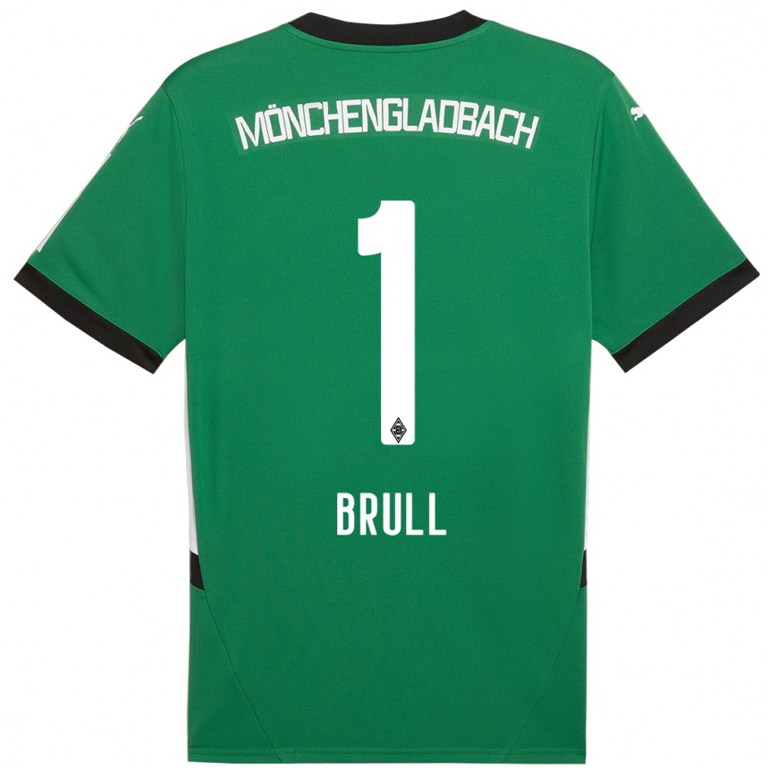 Vaikiškas Maximilian Brüll #1 Žalia Balta Išvykos Marškinėliai 2024/25 T-Shirt