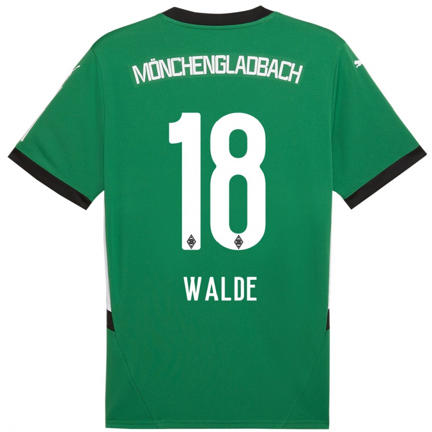 Vaikiškas Simon Walde #18 Žalia Balta Išvykos Marškinėliai 2024/25 T-Shirt