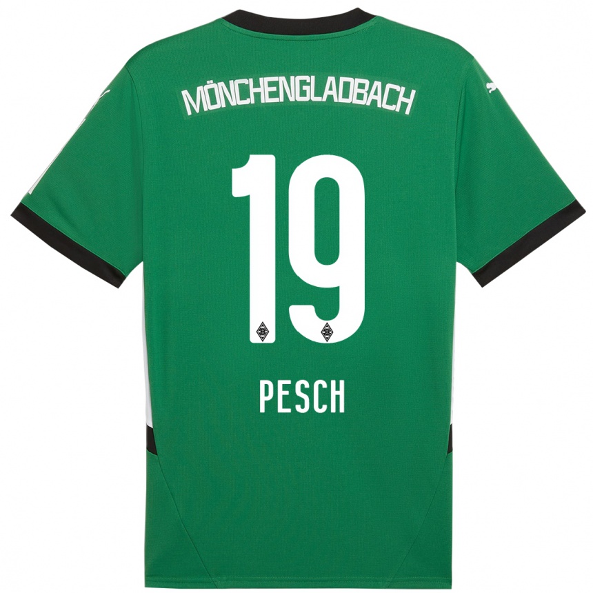 Vaikiškas Noah Pesch #19 Žalia Balta Išvykos Marškinėliai 2024/25 T-Shirt