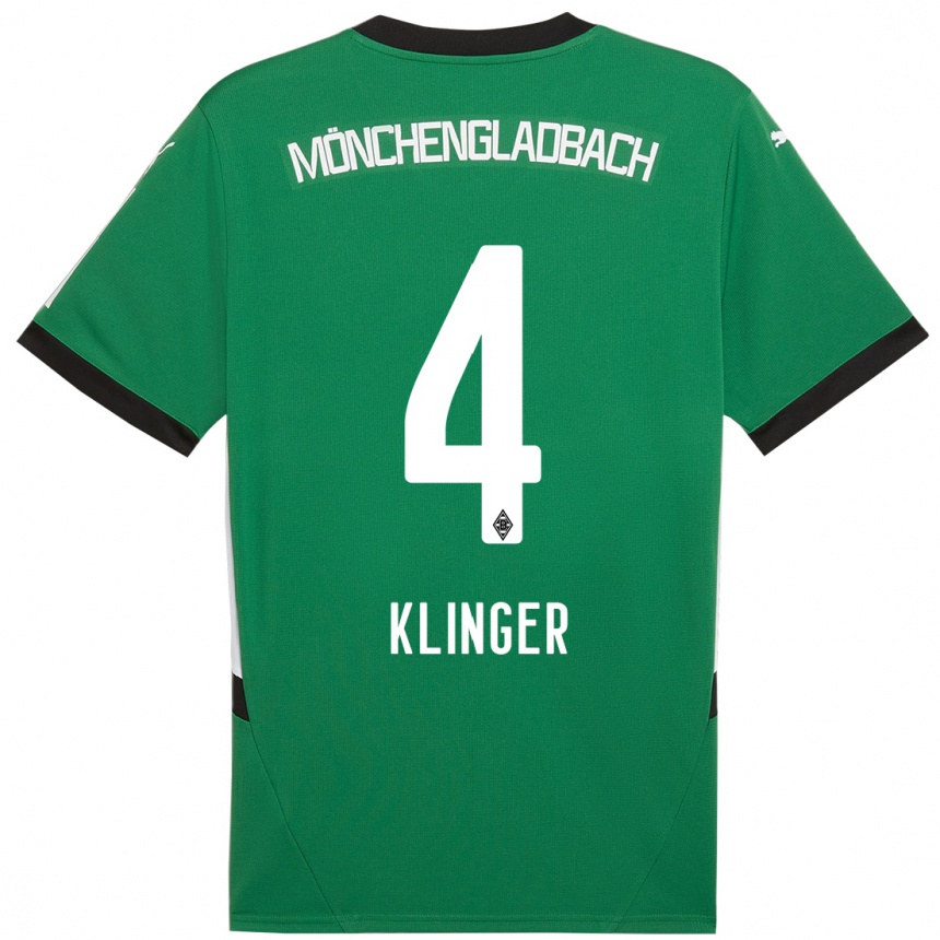 Vaikiškas Nina Klinger #4 Žalia Balta Išvykos Marškinėliai 2024/25 T-Shirt