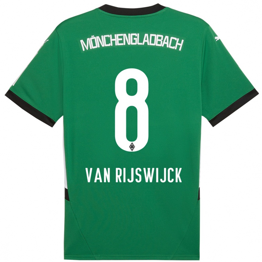 Vaikiškas Britt Van Rijswijck #8 Žalia Balta Išvykos Marškinėliai 2024/25 T-Shirt